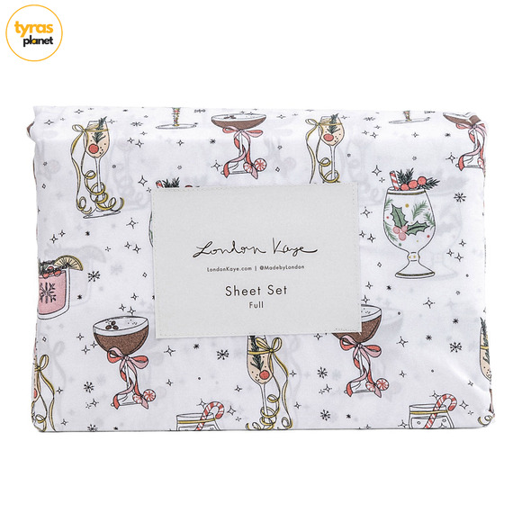 London Kaye Other - LONDON KAYE Deck The Cocktails Sheet Set 4pc Set - Size Full
